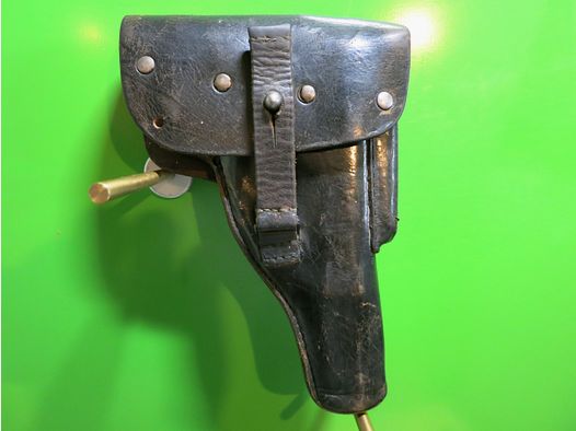 Holster de ceinture pour pistolet Mauser/DWM/Erfurt P38 original, cuir, selon la Wehrmacht #16-
