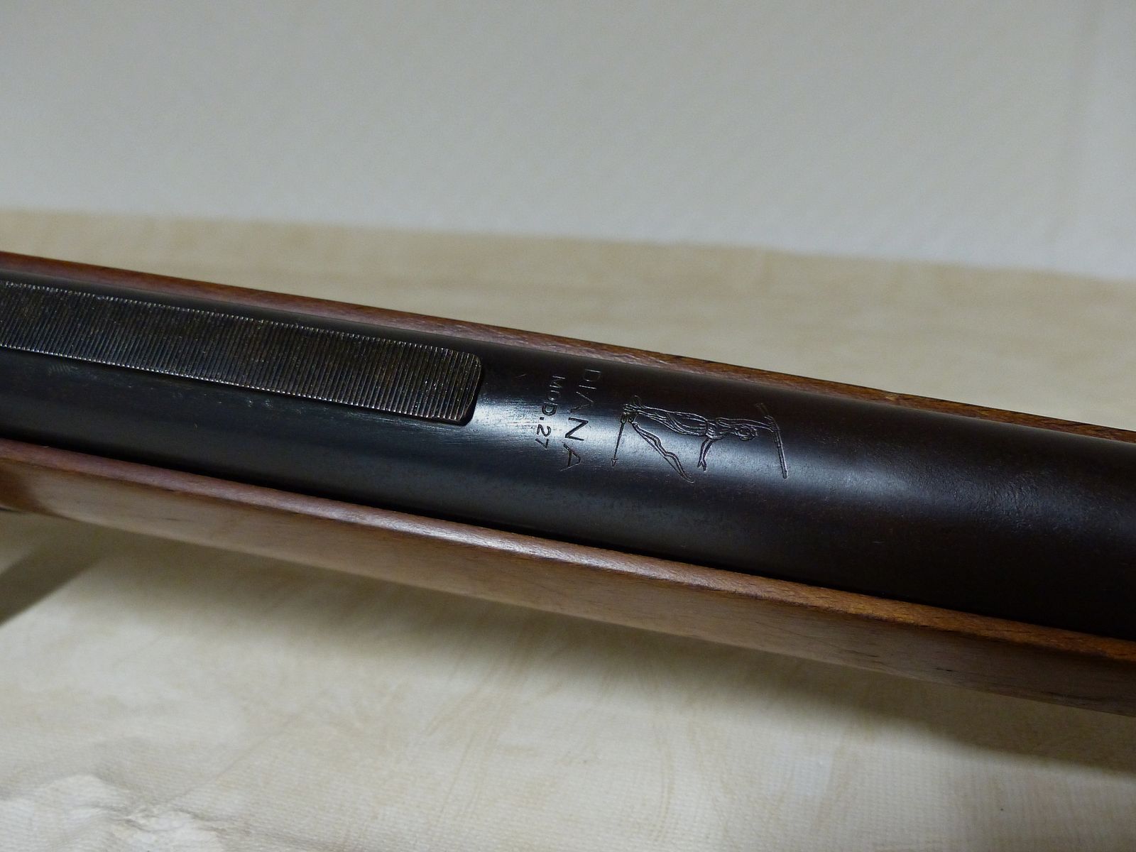 Carabina de aire comprimido Diana Mod. 27 oh. F, con mira telescópica Stable 2,2x retículo cruzado 1970 vintage