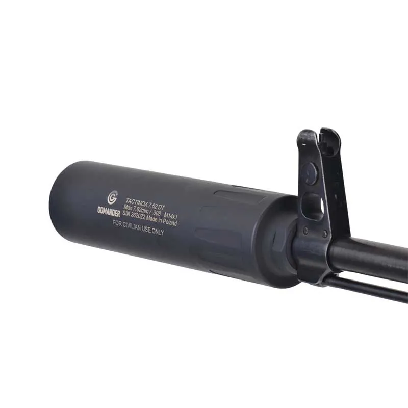 Tłumik dźwięku ze stali nierdzewnej Gomander Tactinox 7.62 DT - gwint M14x1 - nienasuwany