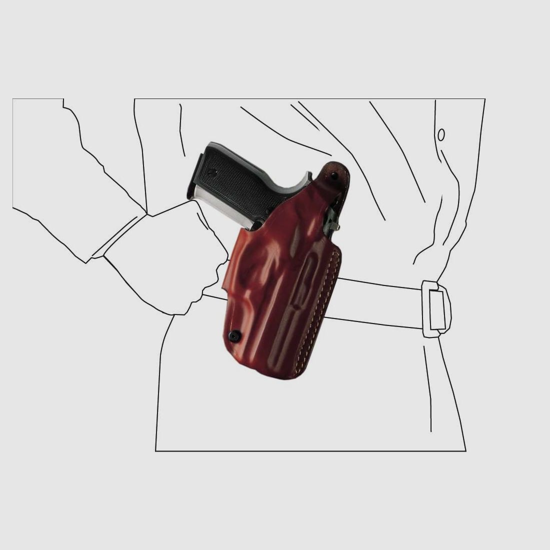 Schnellziehholster mit drei Tragepositionen Beretta APX /Compact/Centurion-Braun-Rechtshänder