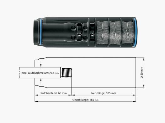 ERA SILENCER Schalldämpfer ERA SOB3D 7,62 - 8 mm mit Era Loc