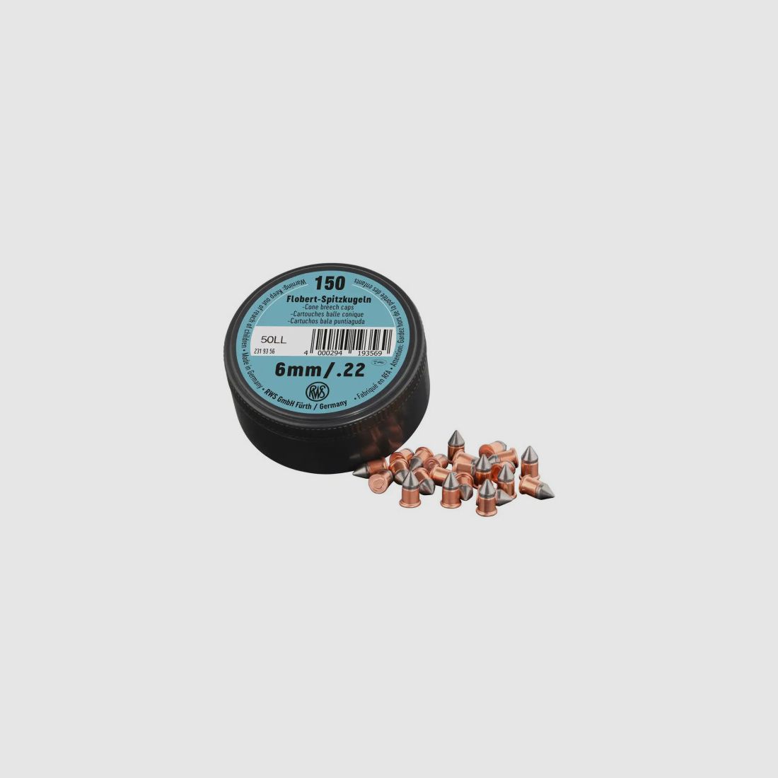 BOITE DE 50 CARTOUCHES RWS 6MM FLOBERT CONIQUE, image 1 sur 2