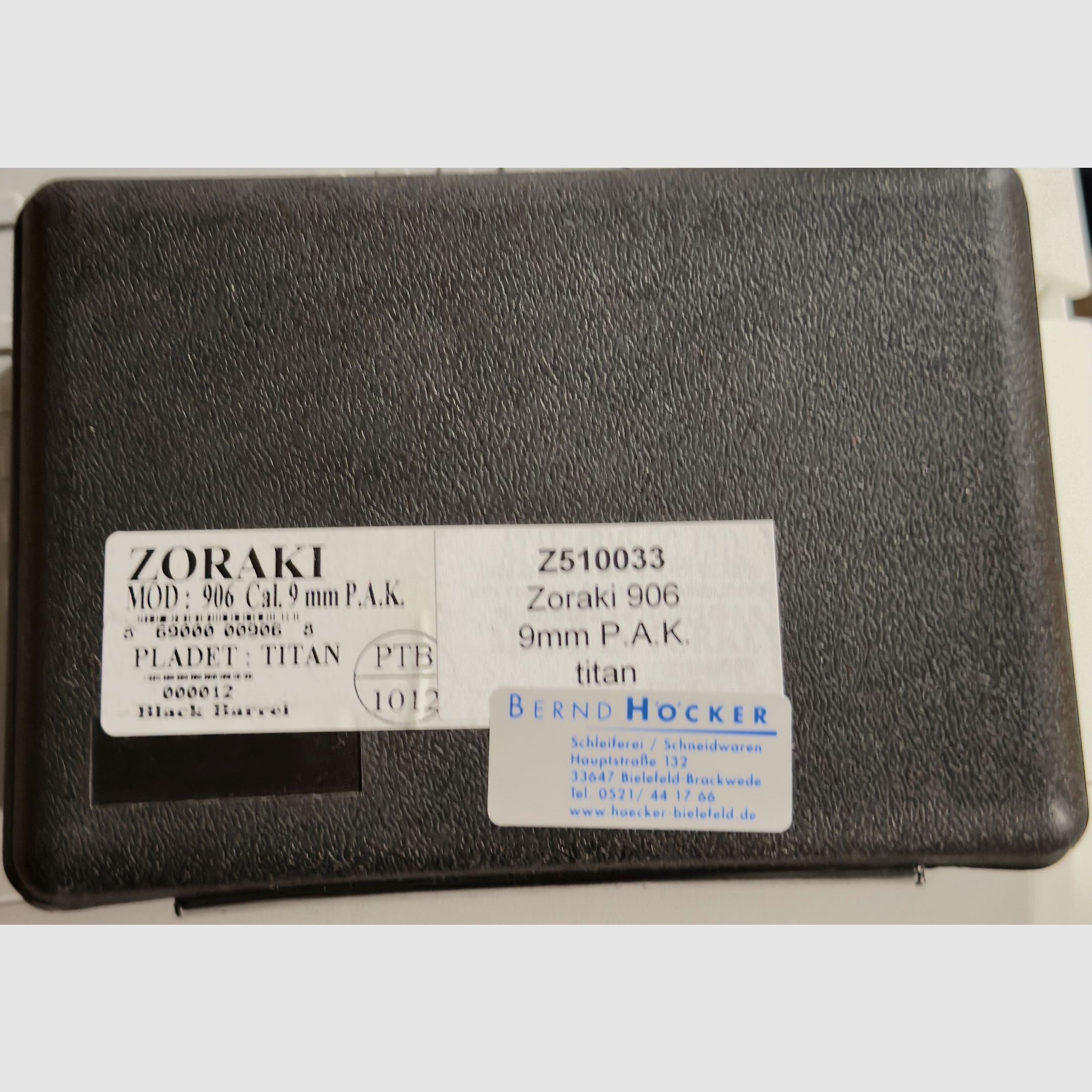 Zoraki 906 9mm P.A.K. titan pistola de gas