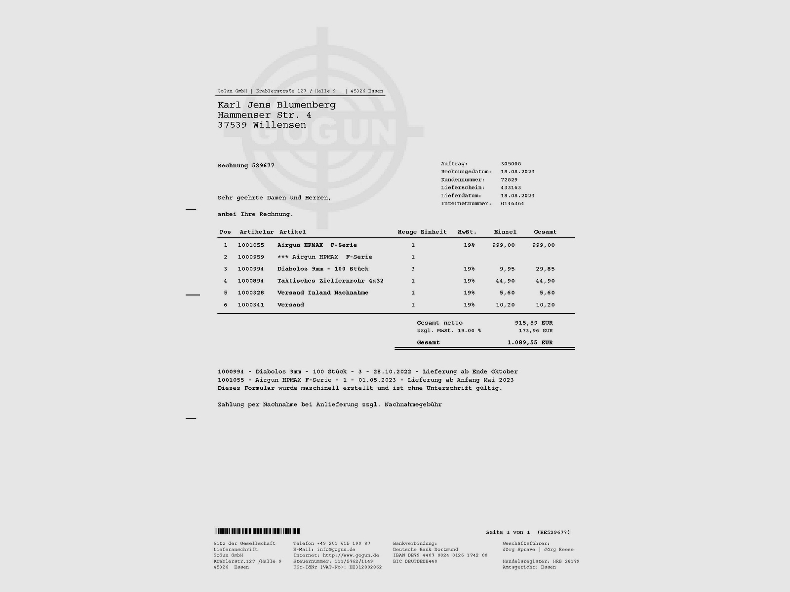 Airgun HPmax F-Serie, neu, Bj 2023, original, unbenutzt