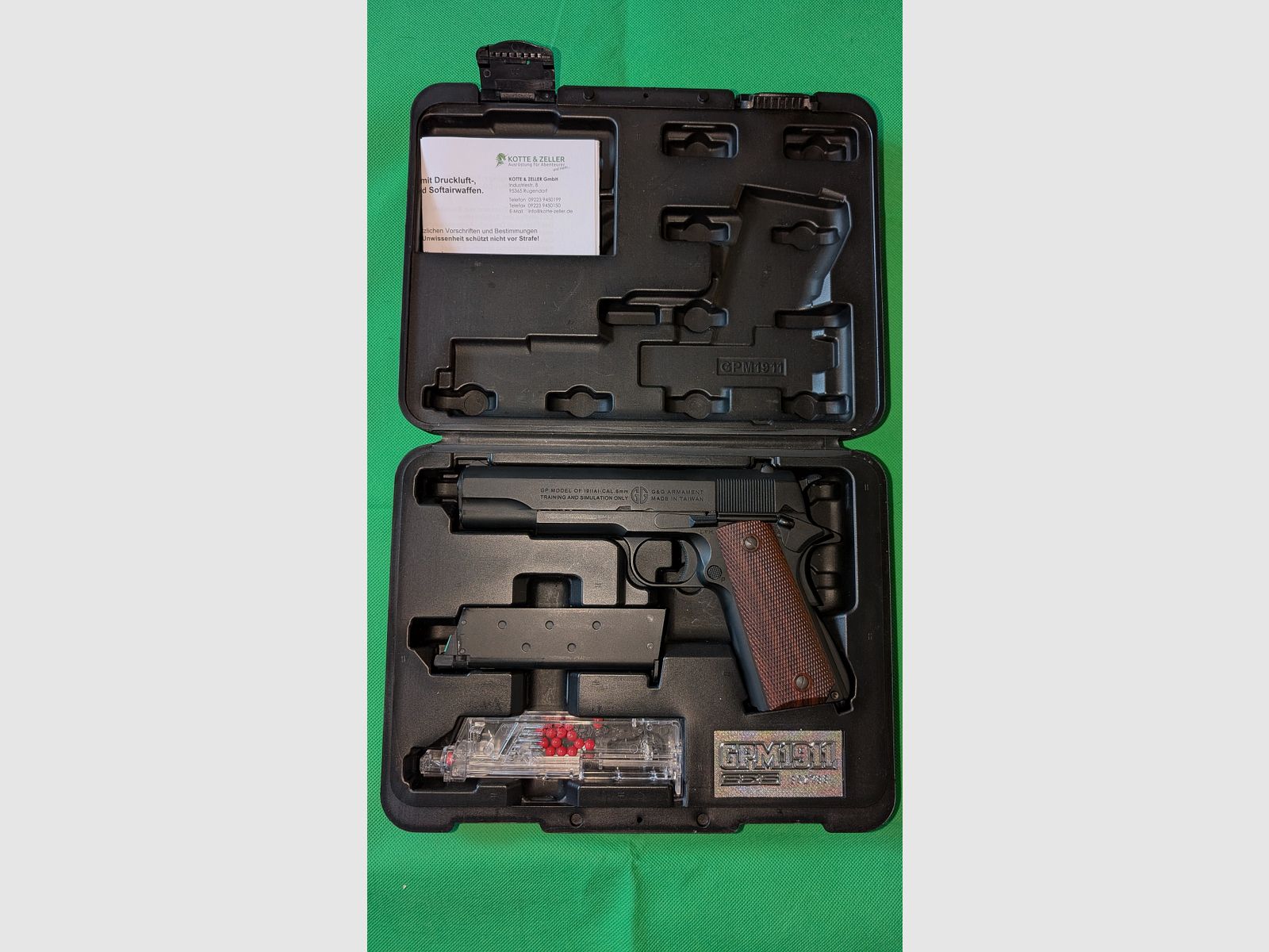 G&G GPM1911 Vollmetall GBB 6mm BB Airsoftpistole, Colt 1911, inkl. Pistolenkoffer, versandkostenfrei in D