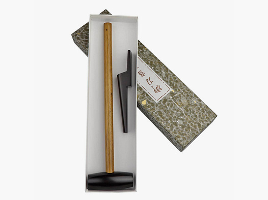 Martillo y cuña de ébano para el desmontaje de katana