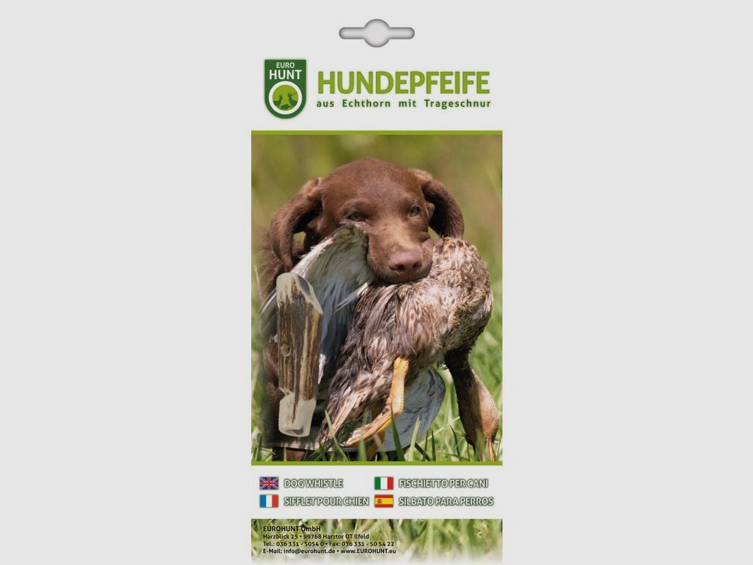 Eurohunt Hundepfeife Hirschhorn Länge ca. 7cm