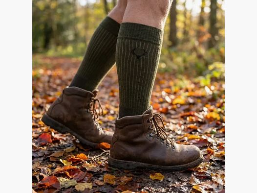 Hohe Socken Reh Khaki Merinowolle 40% - Unisex