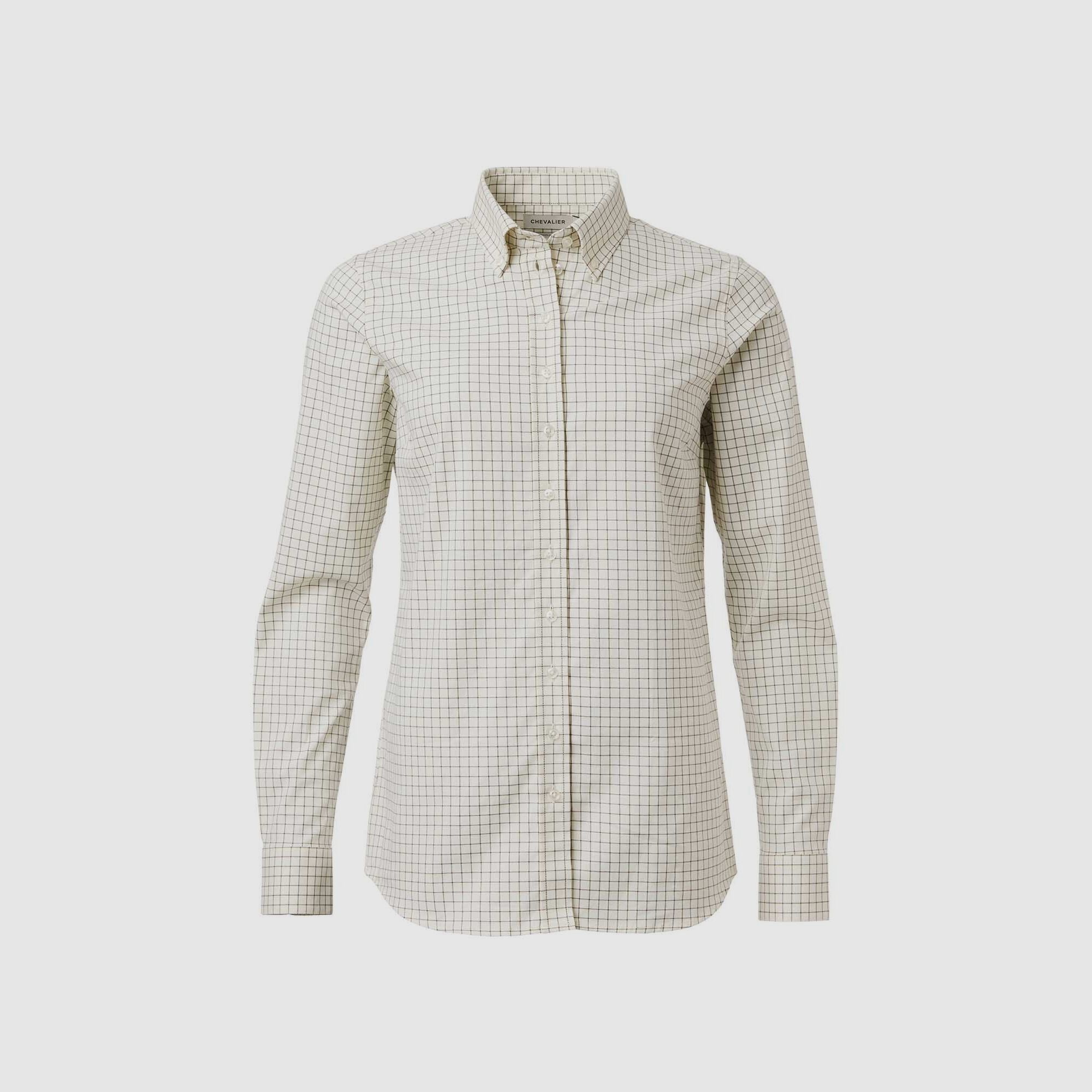 Chevalier Florence Shooting Fit Stretch Camicia Donna Highland Green Tattersall - 36W