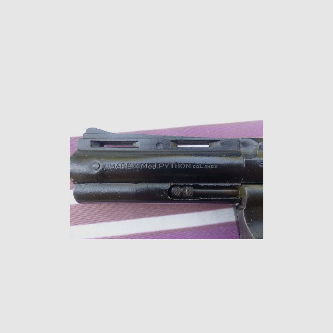 Schwerer Revolver Python Cal. .380k (9mm R) brüniert 6-Schuss Trommel