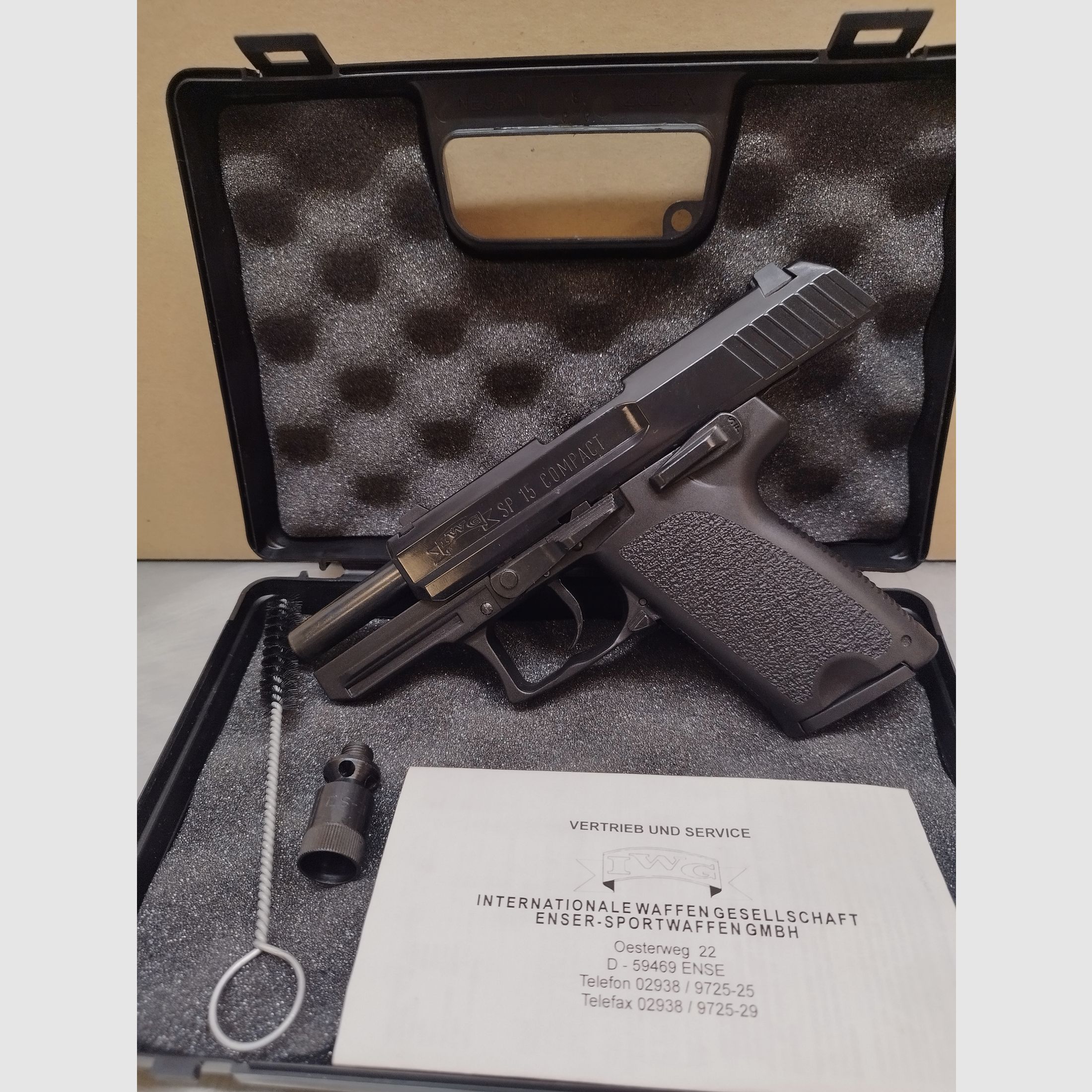 IWG SP 15 Compatto, calibro 9 mm P.A. Bang, nero brunito !!!NUOVO!!