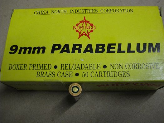 Sammlerpatrone China 9mm Para