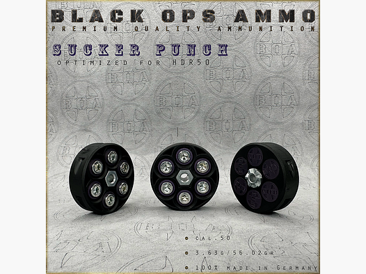 18x + 2 Sucker Punch BLACK OPS AMMO HDR 50 TR Kal.50 Munition T4E Umarex HDR50 TR50