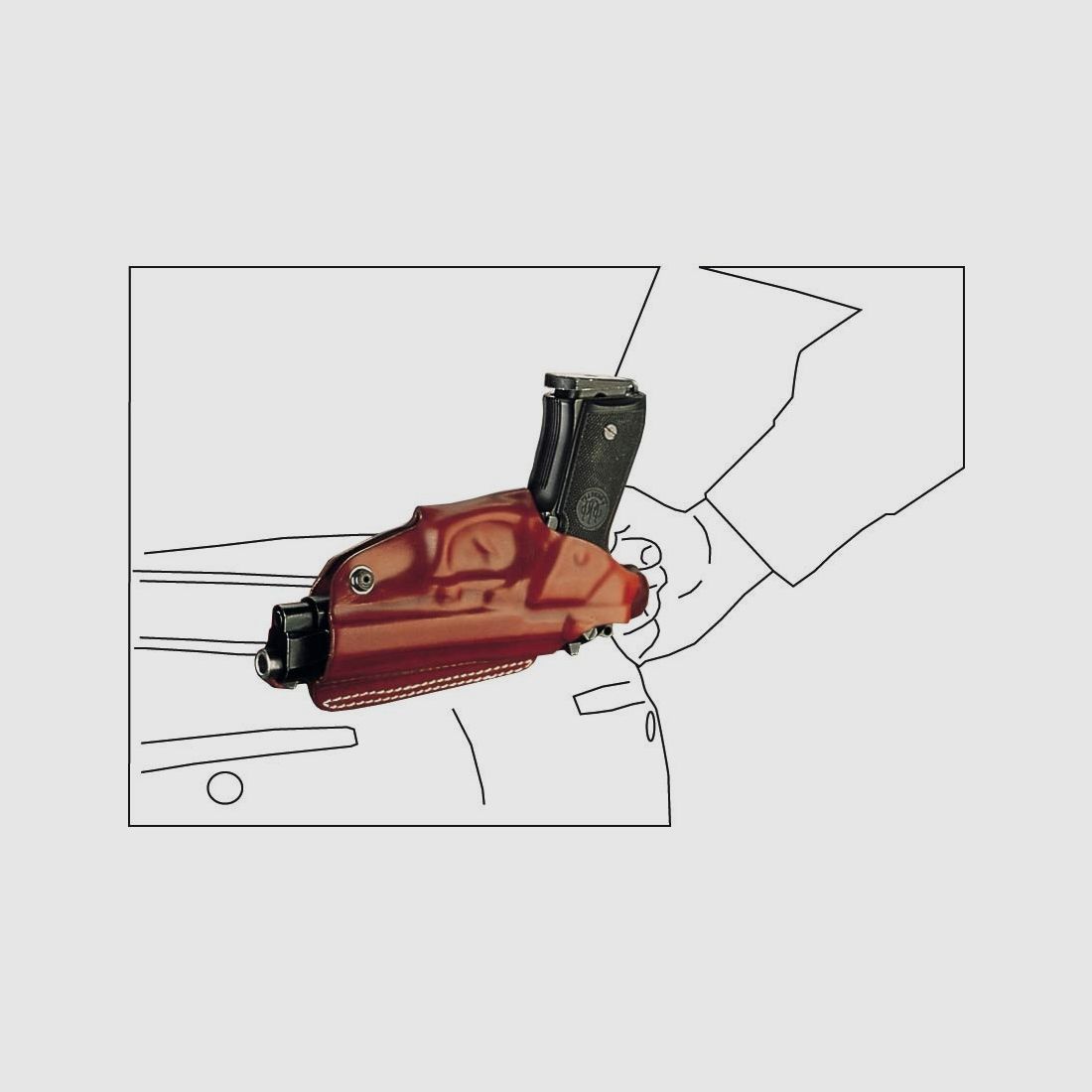 Mehrzweck-Schulterholster/Gürtelholster "Miami" Walther PPK-Braun-Linkshänder