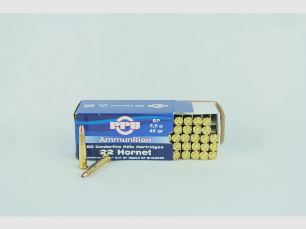 PPU .22 Hornet TM 45 Gr