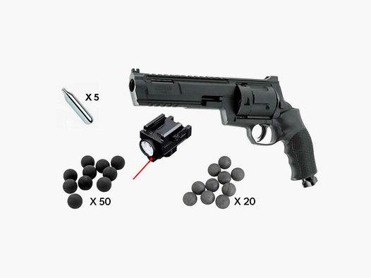 Pack Laser Revolver T4E HDR68 TR68 GEN2 - Balle Caoutchouc acier