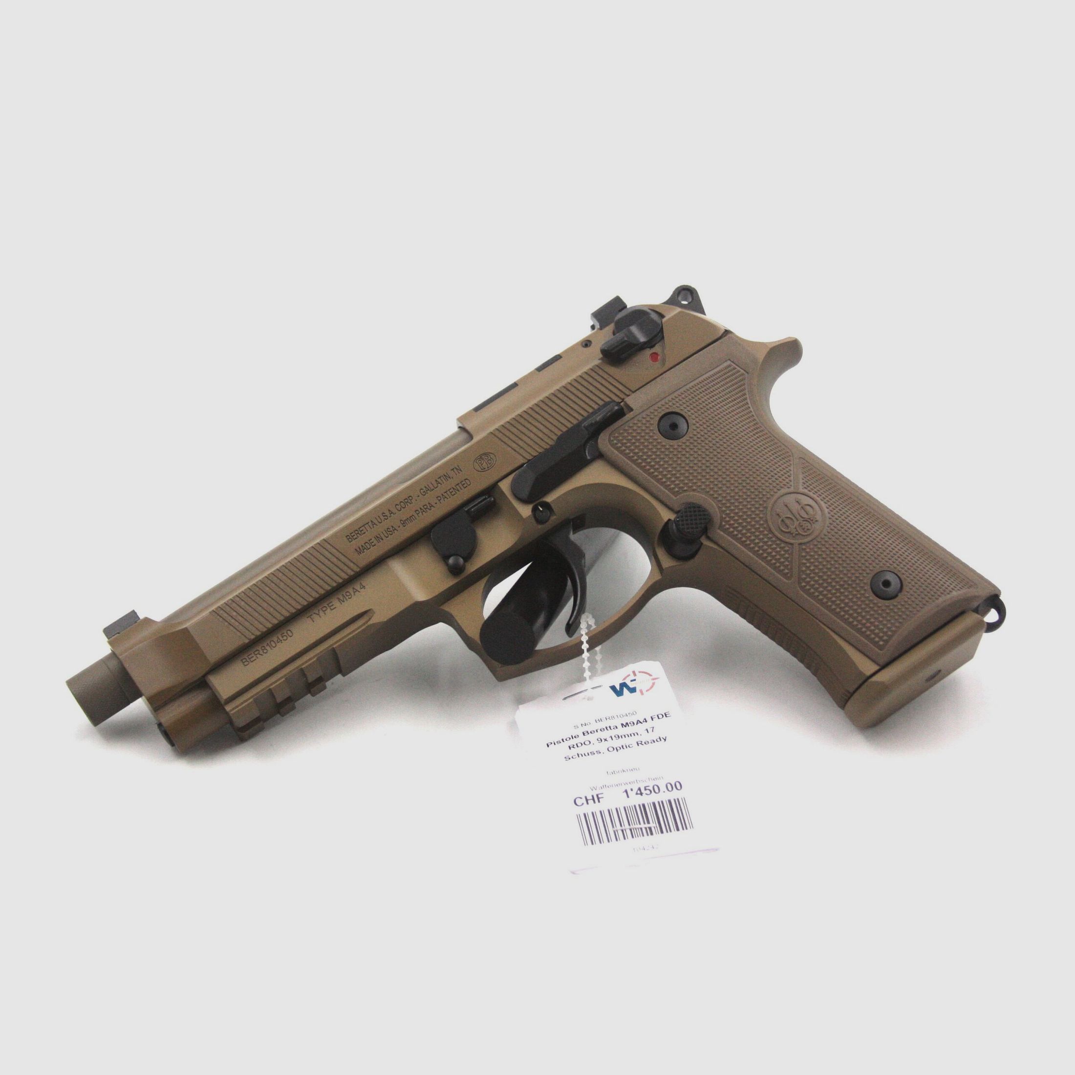 Pistole Beretta M9A4, FDE, 9×19, 18 Schuss, Optic Ready, Bild 1 von 2