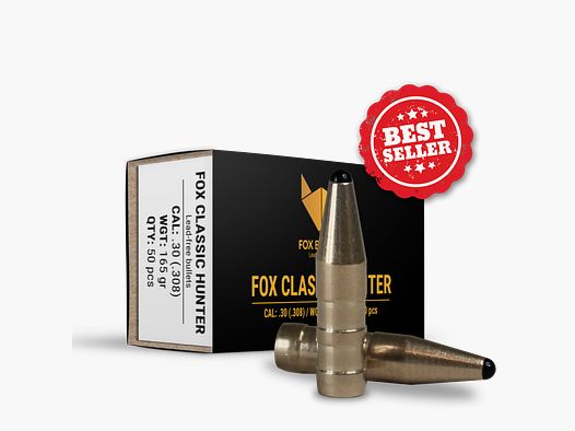 Fox Bullets Classic Hunter .308 10,7 g / 165 gr bleifreie Geschosse – 50 Stück