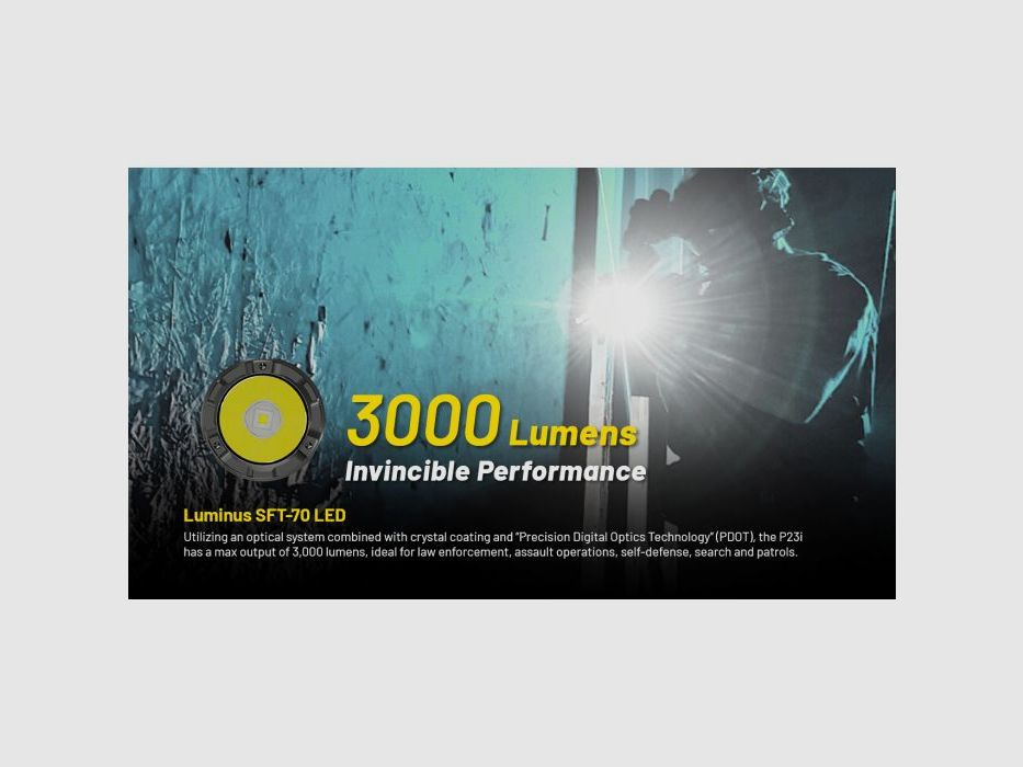 Nitecore P23i Lampe torche LED tactique rechargeable, image 7 sur 10