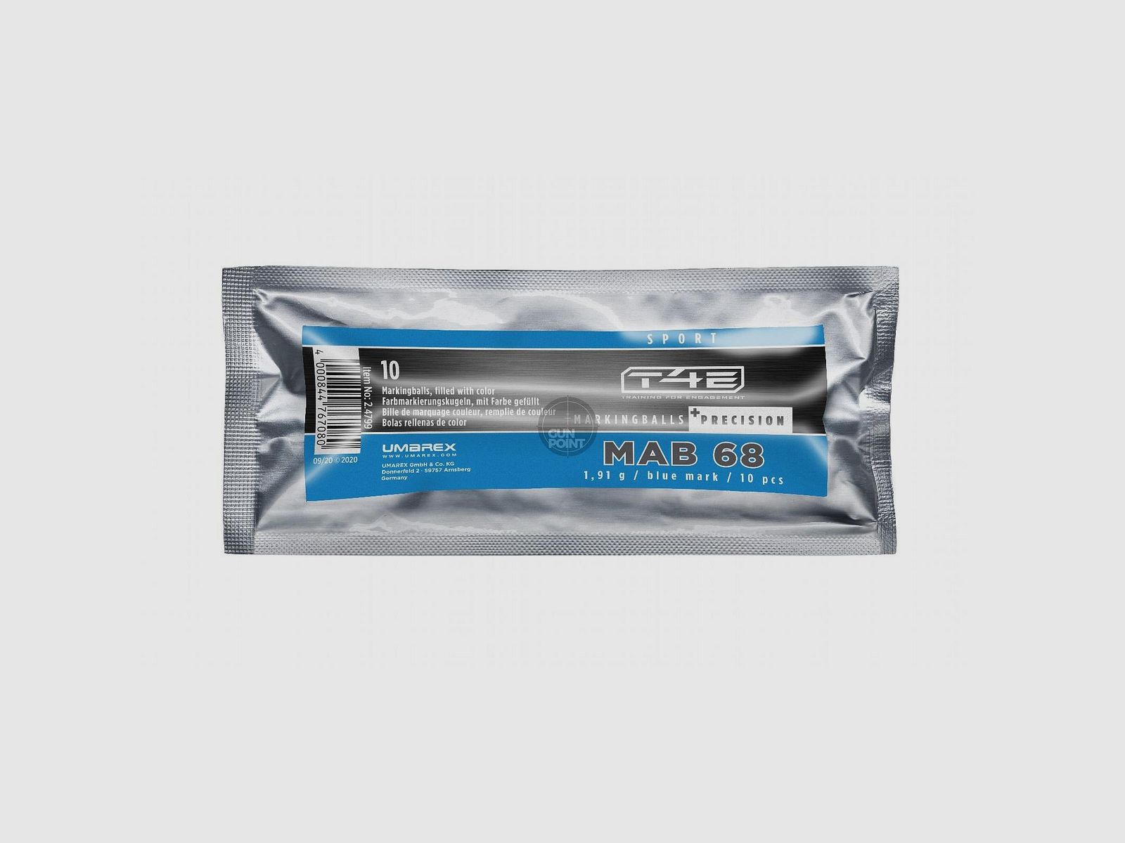 Balles de marquage T4E Sport MAB 68 Précision cal. .68 - Contenu : 10 pièces.