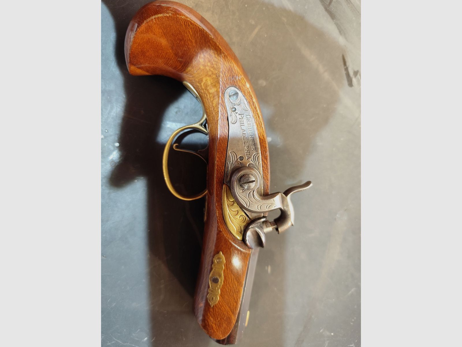 Front-loading pistol percussion Derringer .45 + .41 black powder