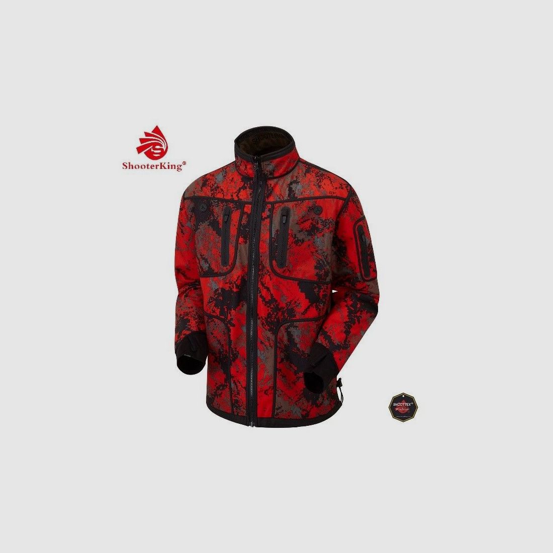SHOOTERKING Softshell Wende-Jacke - Forest Mist rot