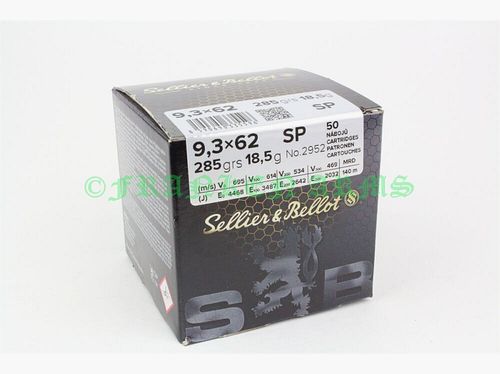 Sellier&Bellot Teilmantel 9,3x62 285gr. 18,5g 50 Stück Staffelpreise