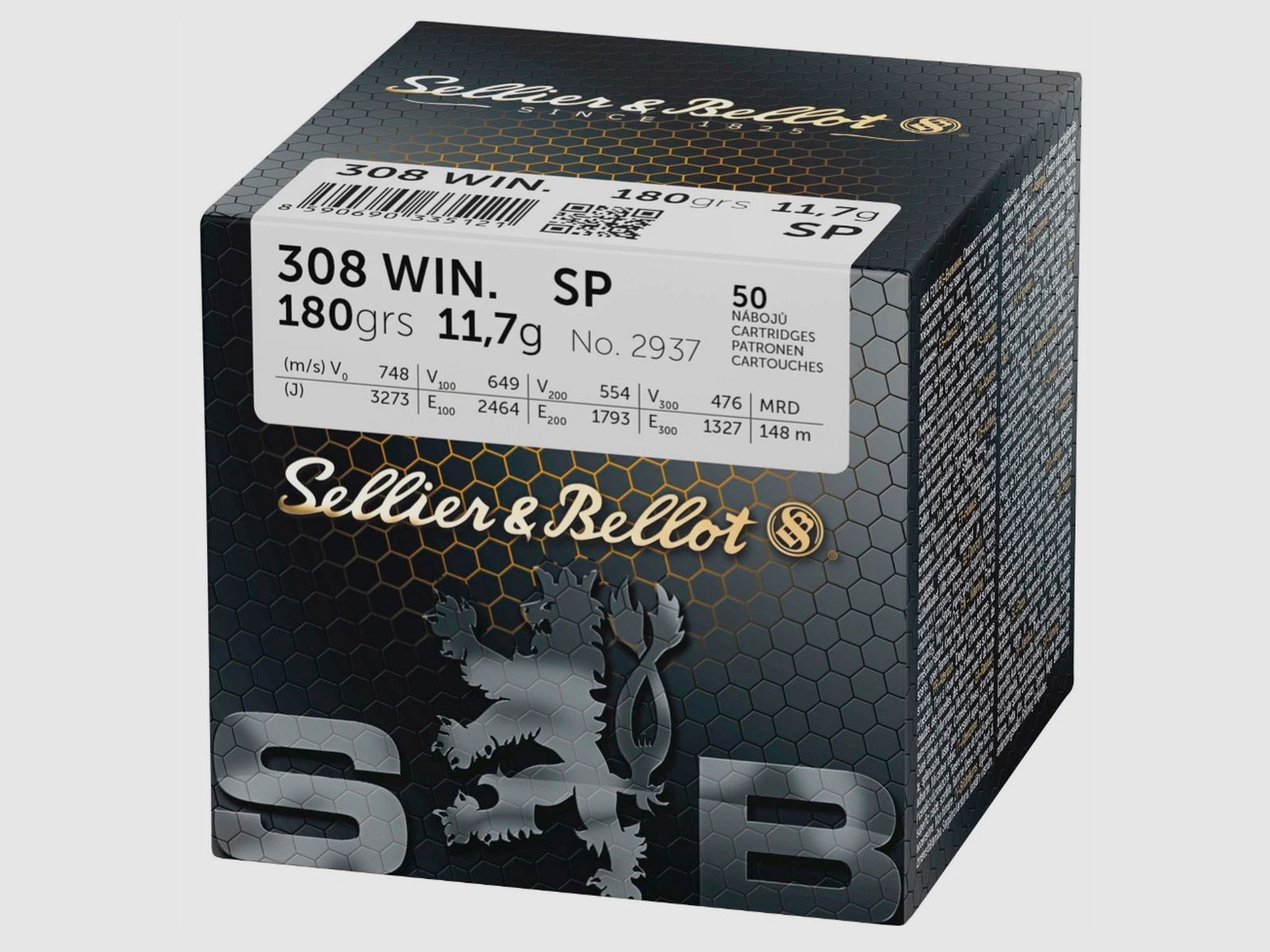 Sellier & Bellot 155482 .308 Win. Partial jacket SP 11.7g 180grs. 50 pcs rifle ammunition