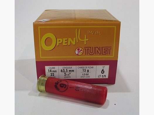 Box mit 25 Patronen Tunet Open Kal. 32/14mm Diabolo 6