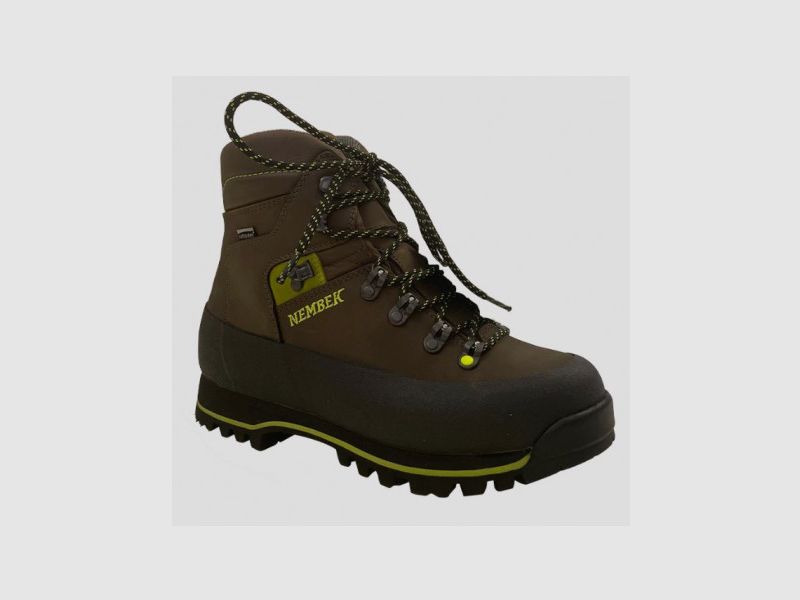 Bitrabi Nembek 300L Stiefel aus braunem Leder mit fluoreszierenden gelben Einsätzen Art. NBK300L BITRABI, Bild 1 von 6