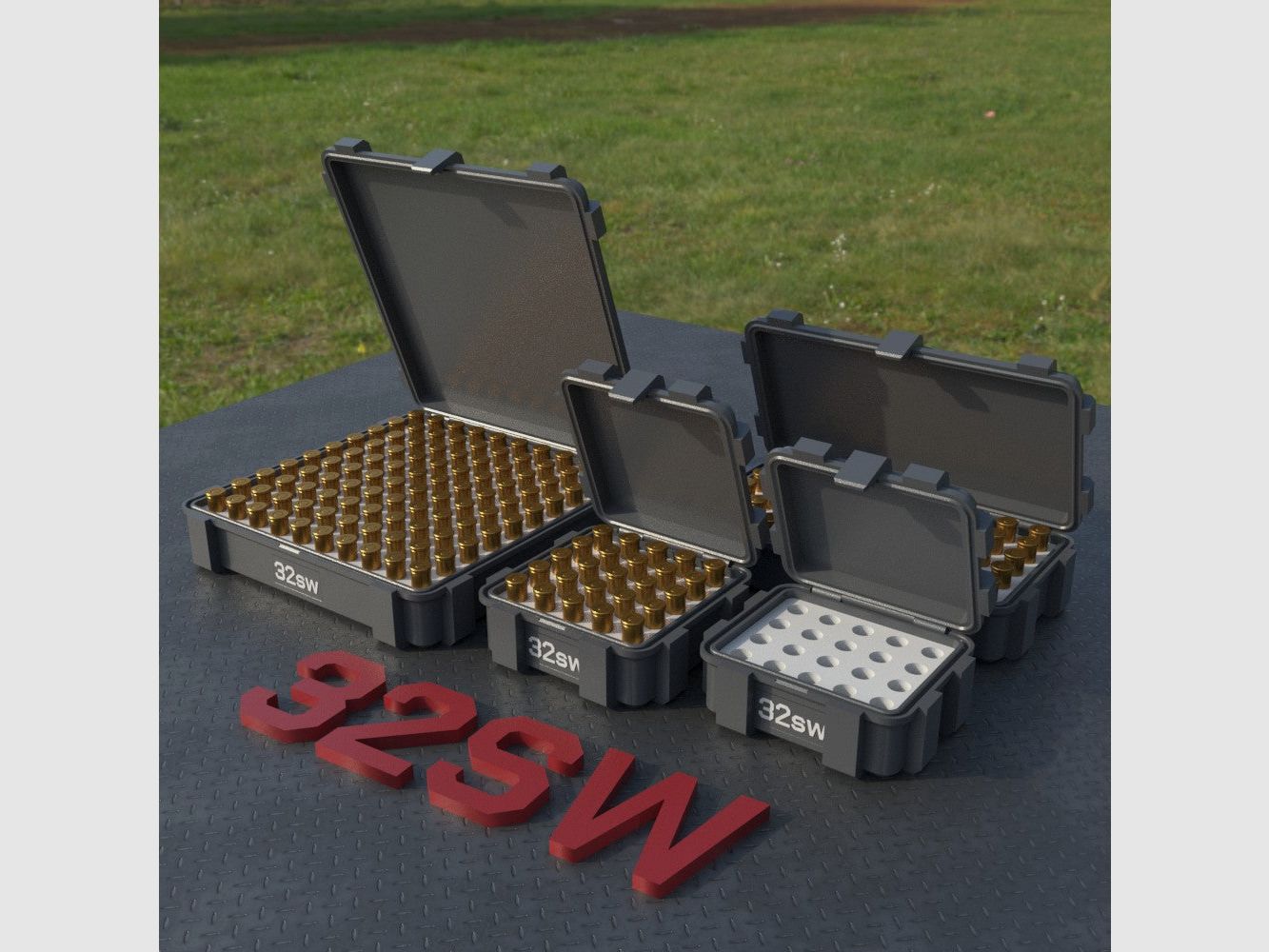 Filamelt Munitionsbox / .32 S&W Long / ‘Klappdeckel’ / Patronenbox, Ammo Box