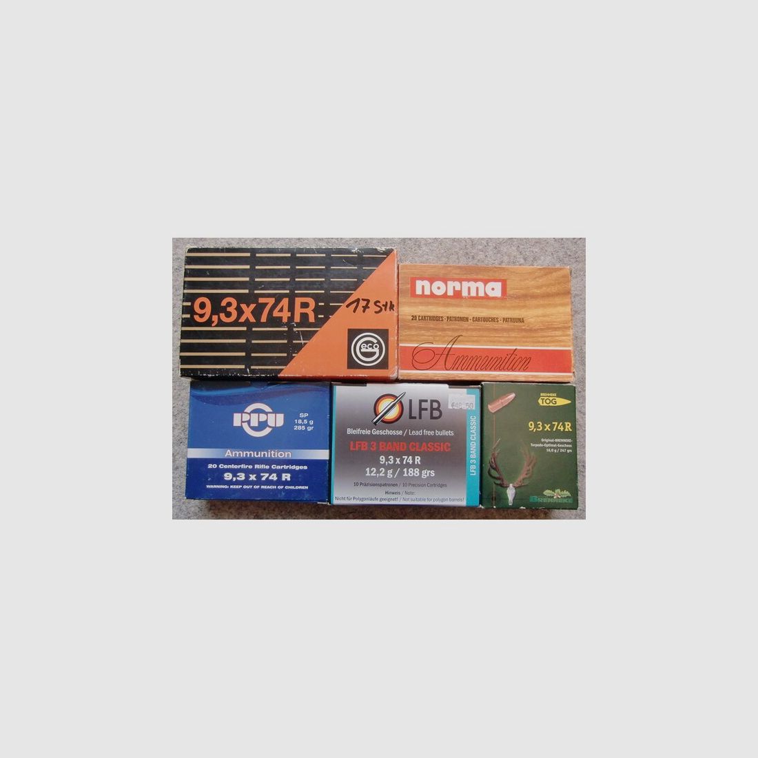 MUNITION: 77 PATRONEN KAL. 9,3x74R, AB LAGER LIEFERBAR!!!