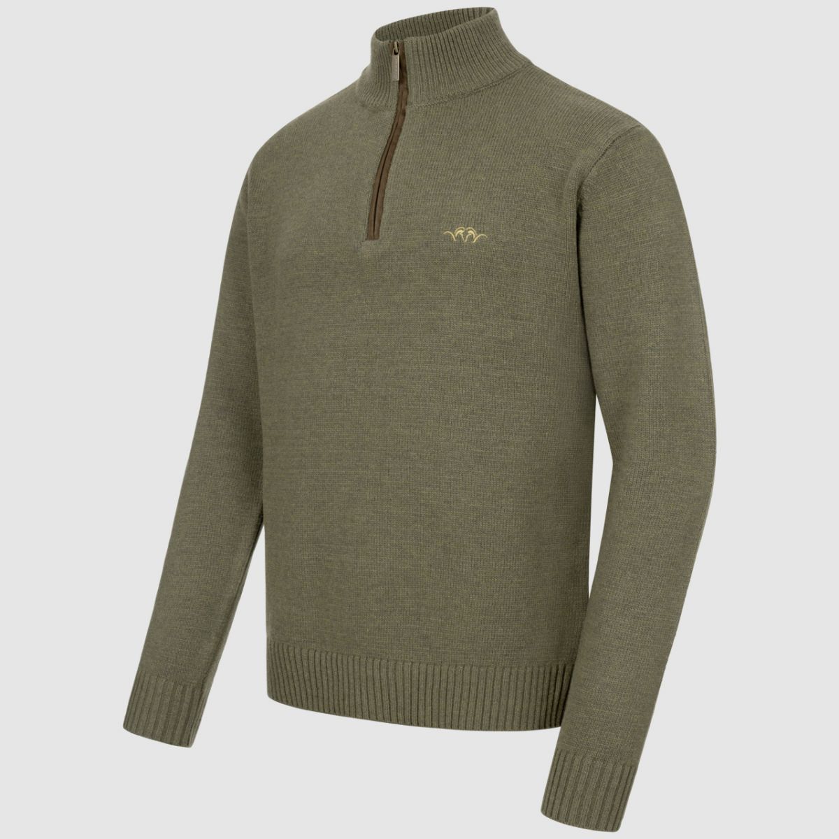 BLASER Herren Woll HZ Sweater Oliv