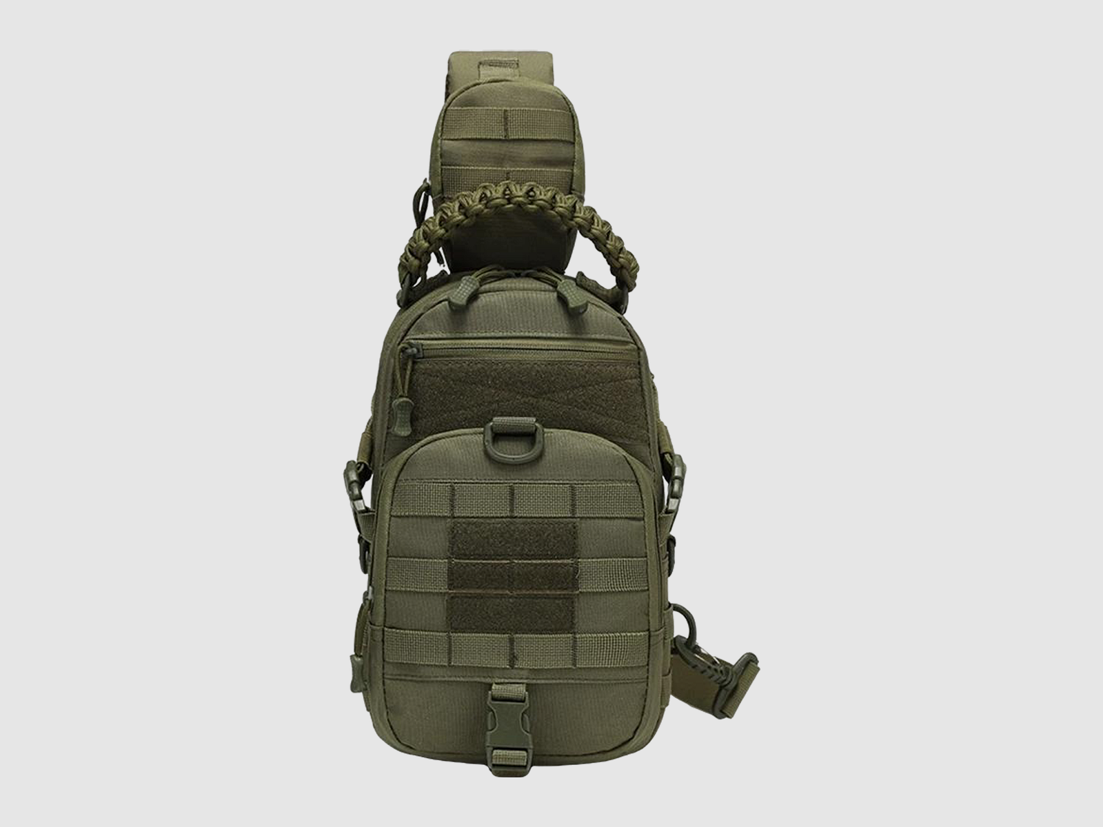 Sac à Dos Sling Tactique : Sac à Dos Crossbody EDC avec MOLLE et Compartiment pour Arme Caché (Vert Armée)