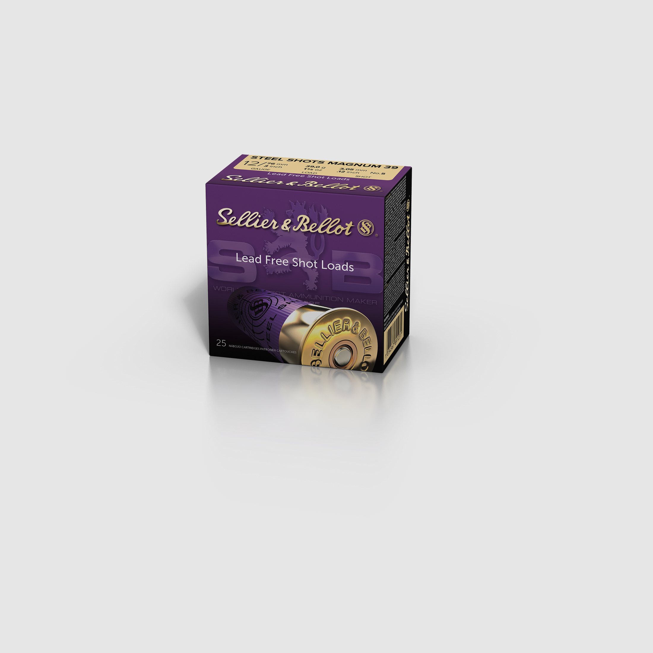Sellier & Bellot Shotgun Ammunition 12/76 39g 3.81mm Steel Shot, image 1 of 2