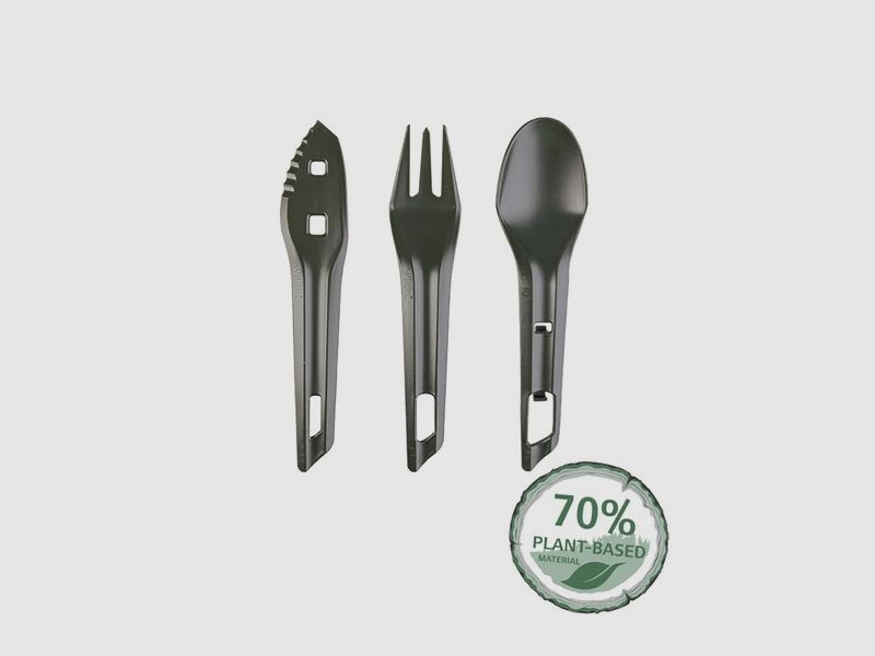 The Ocys™ Outdoor Besteck-Set Wildo® Oliv 3tlg. aus 70% pflanzlichem Material