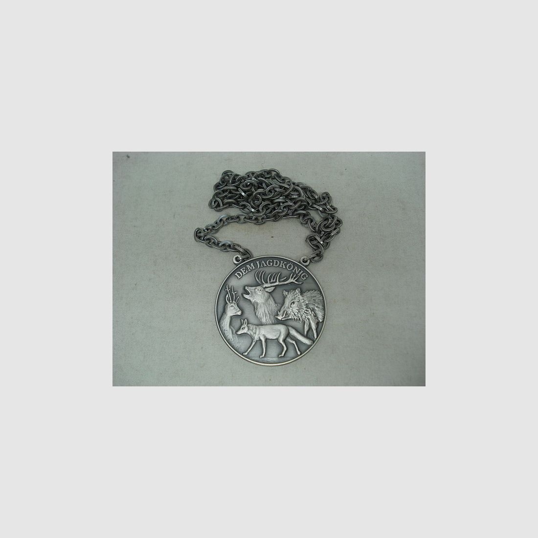 Jagdmed. Hochwild-altsilber - 60 mm, Ring und Öse