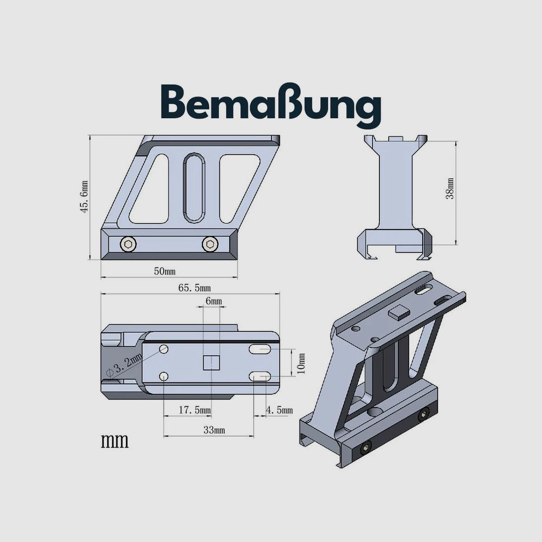 Vector Optics MAV-P15 Montage für Aimpoint Micro Footprint, 21mm Picatinny, h=38mm