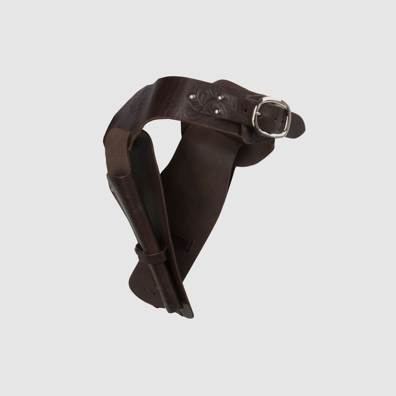 Western Revolvergurt mit Verzierungen LĂ¤nge 110 cm dunkelbraun mit 2 Holster