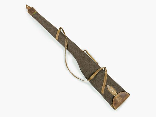 Flintenfutteral  Filz und Leder, Braun