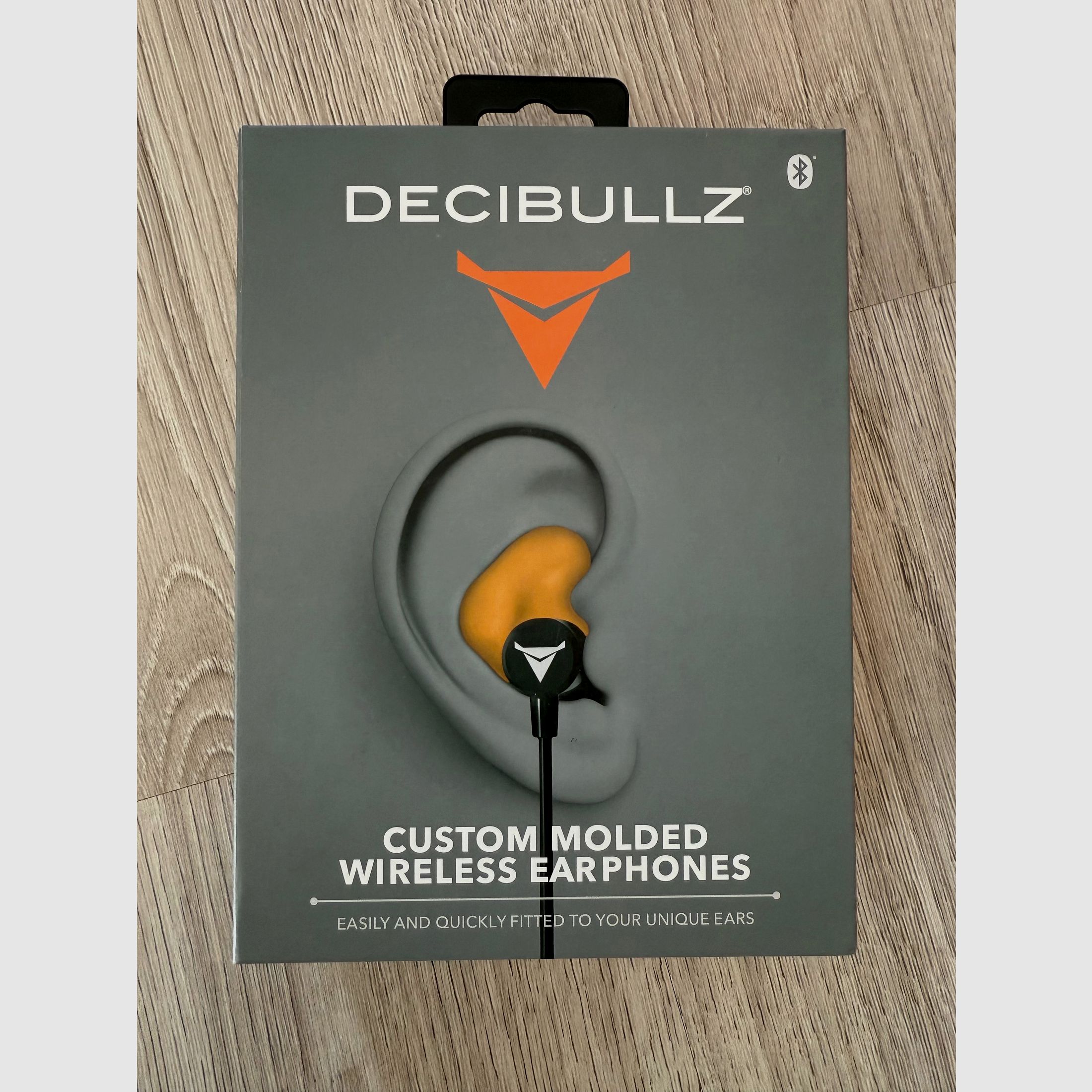 Gehörschutz elektronisch DECIBULLZ Wireless Orange anpassbar