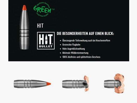 RWS Kal. 8.. Büchsen 8x57JRS HIT 20 Stk 10,4g/160grs bleifrei