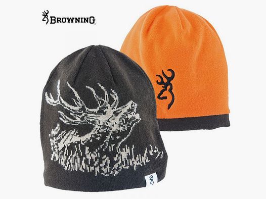 BROWNING Deer Scene - Reversible Beanie brown orange