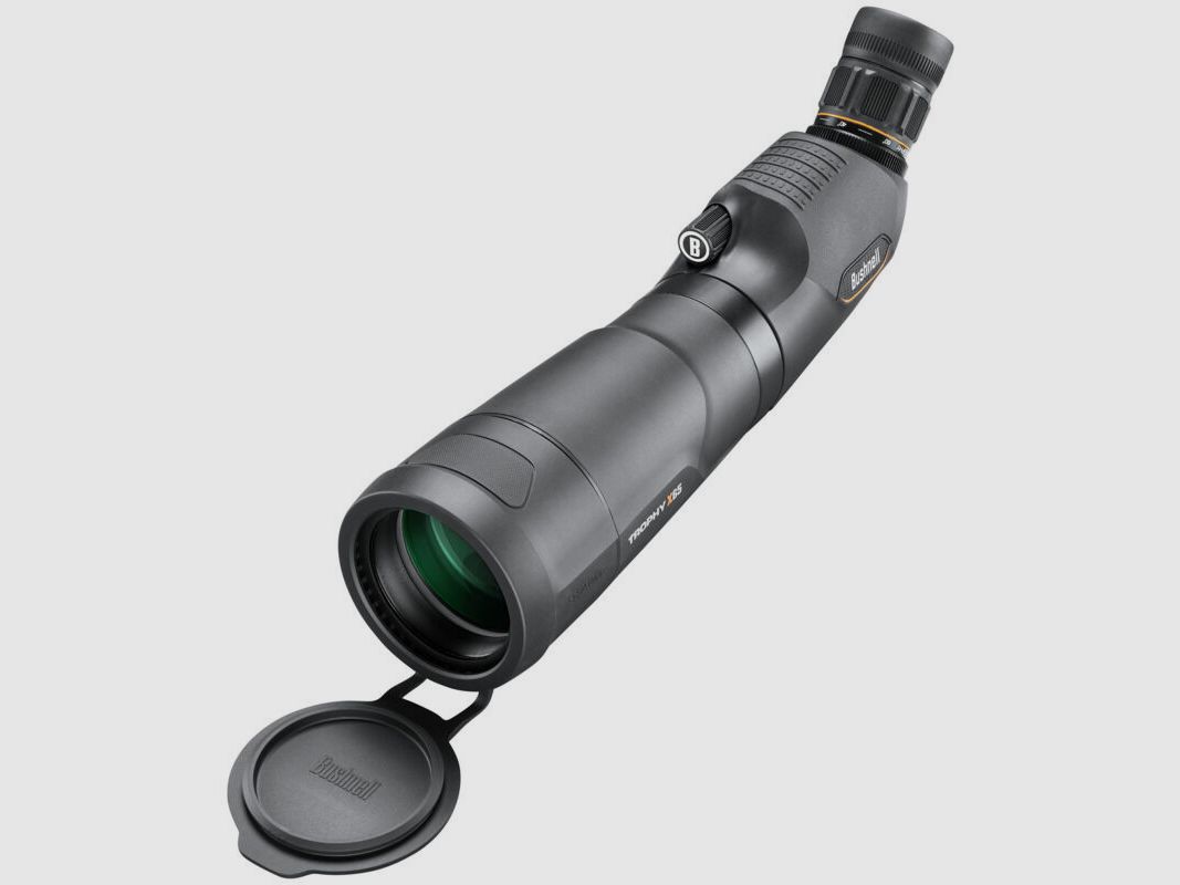 Bushnell Spotting Scope Trophy Xtreme 20-60x65mm with angled view, black, Porro prisms, with case and tripod