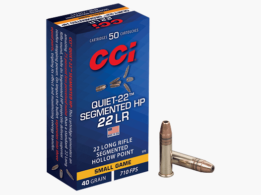 CCI 22LR Quiet-22 Segmented HP 40 grains – Boite de 50 cartouches
