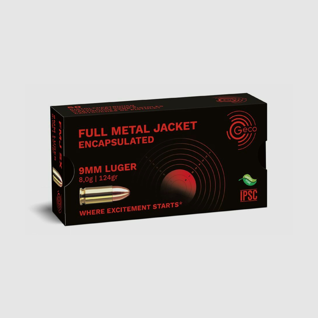 Geco Encapsulated SX Tombak FMJ - 124grs - 50pcs