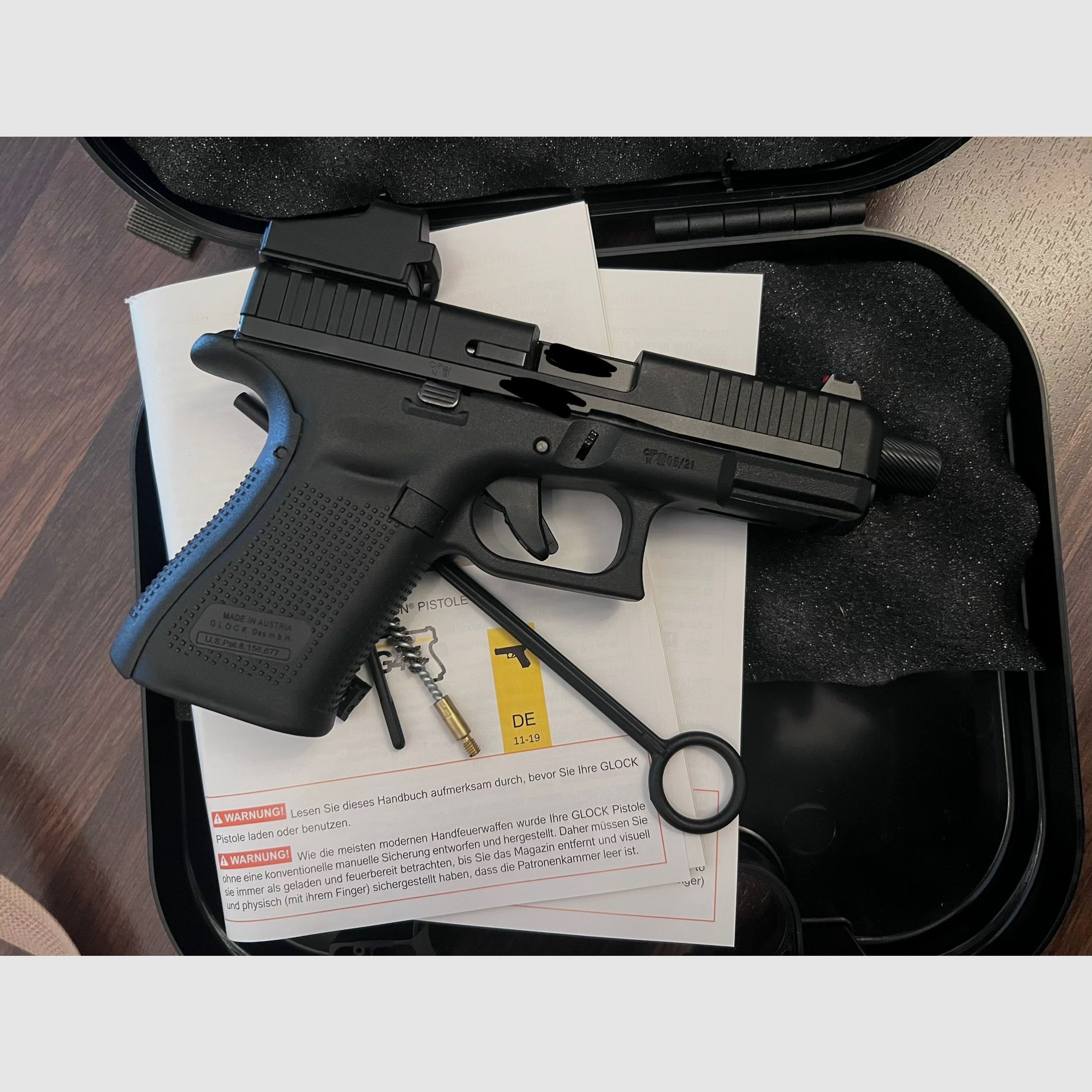 Glock 44 .22 lr with threaded barrel and Shield SMS 4.0 MOA + Glock Performance Trigger