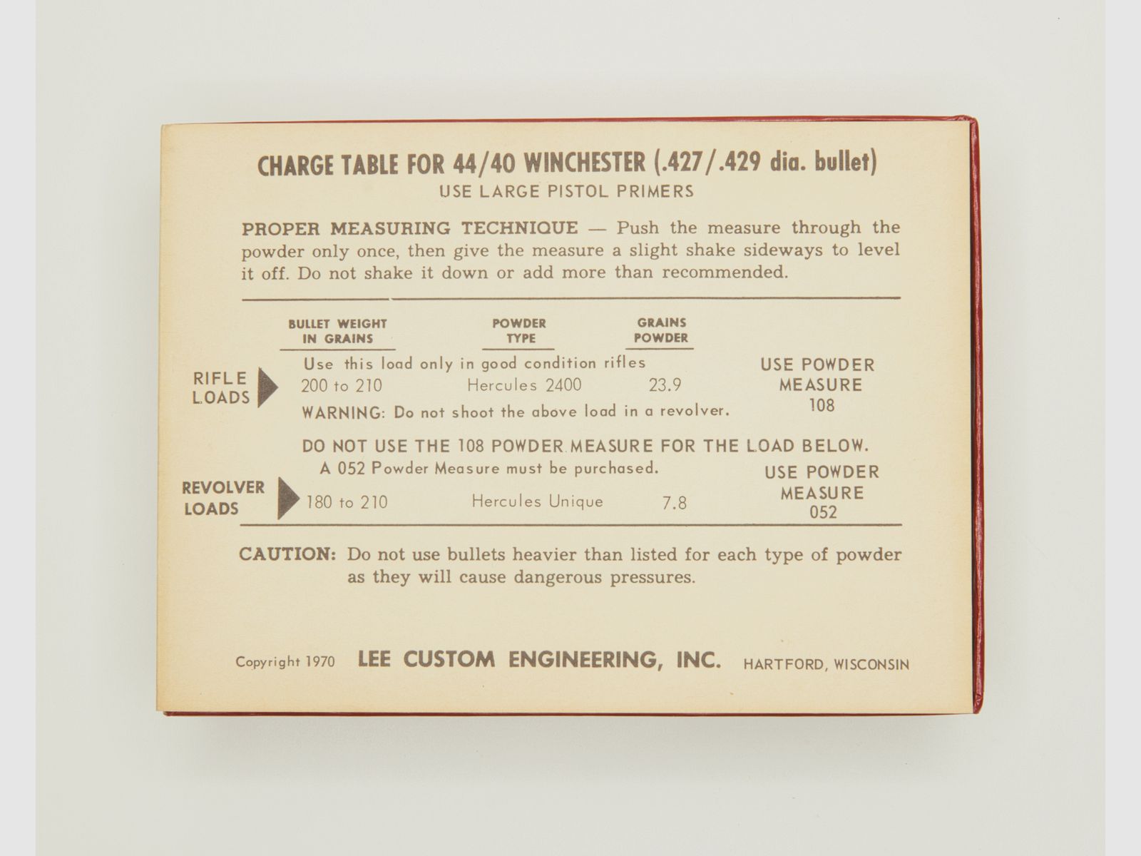 Vintage LEE Wiederlader Handmatrizensatz für Kaliber 44/40 Winchester