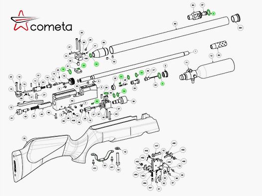 O-Ring Set fĂĽr Pressluftgewehr SWS Cometa Lynx 6 StĂĽck, Ersatzteil