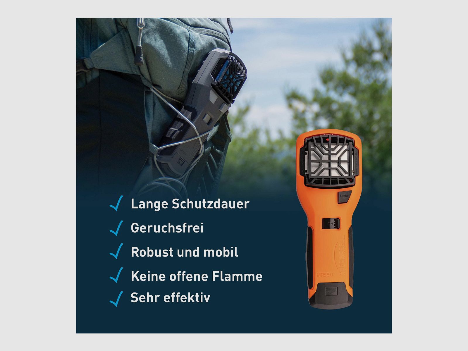 THERMACELL 920203 Mosquito Repellent Handheld Device MR-350 orange